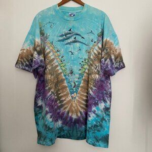 Vintage Liquid Blue Deep Ocean Art Tshirt size XXL